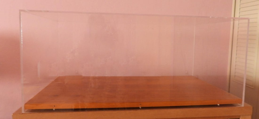Vintage Plexiglass and Wood Base Display Case 32 Inches X 18 Inches - 11