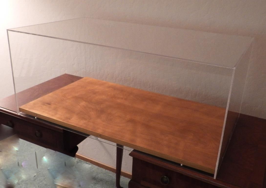 Vintage Plexiglass and Wood Base Display Case 32 Inches X 18 Inches - 2
