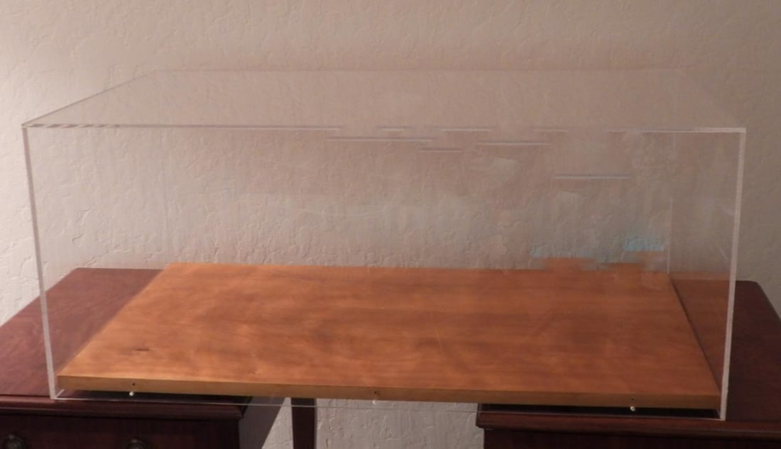 Vintage Plexiglass and Wood Base Display Case 32 Inches X 18 Inches - 3