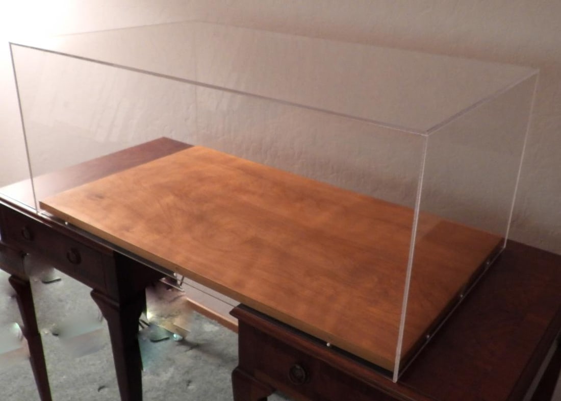 Vintage Plexiglass and Wood Base Display Case 32 Inches X 18 Inches - 4
