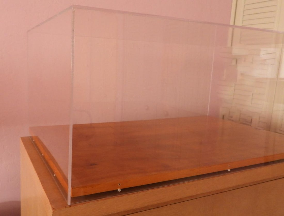 Vintage Plexiglass and Wood Base Display Case 32 Inches X 18 Inches - 9