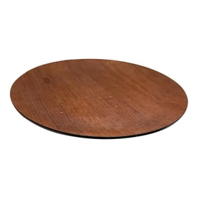 1970s Modernist Teak Wood on Black Serving Platter