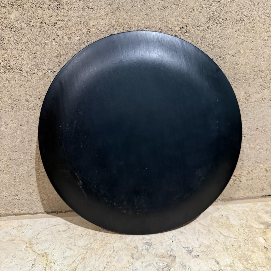 1970s Modernist Teak Wood on Black Serving Platter - 4