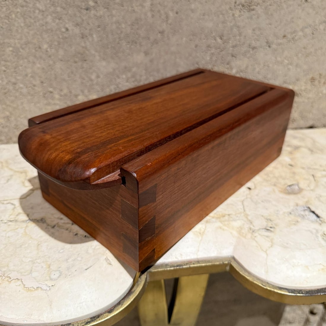 1960s Studio Art Walnut Wood Box Slide Open - 2