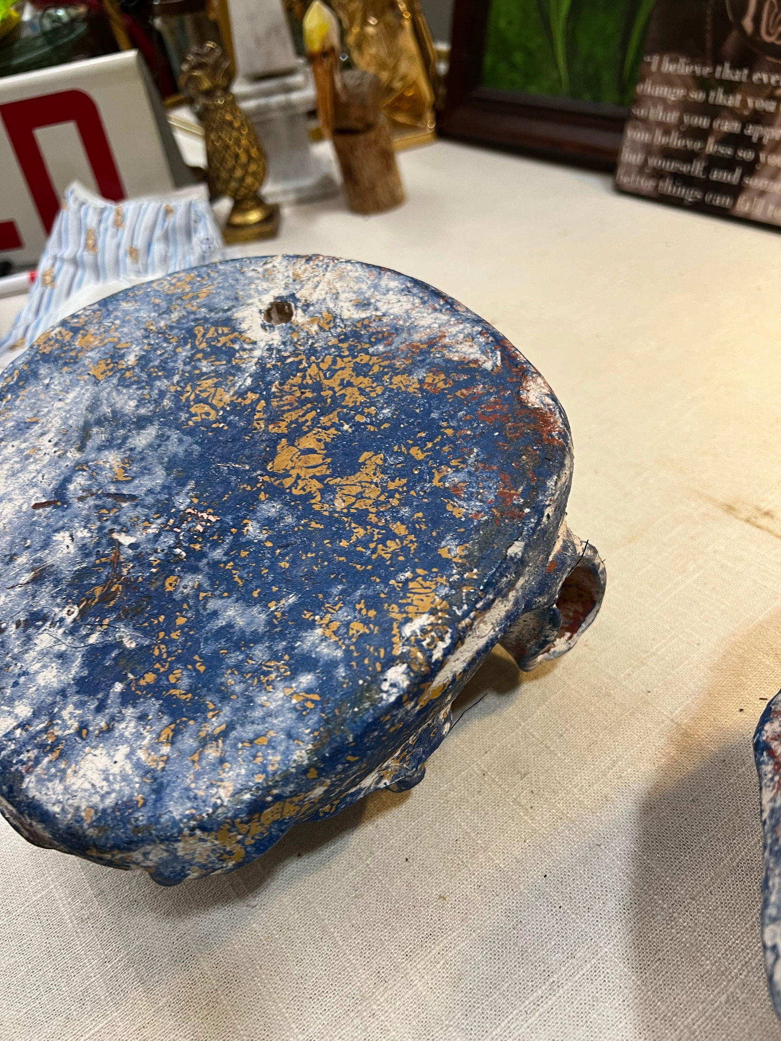 1980s Blue Stone Wall Planters - Set of 2 - 9