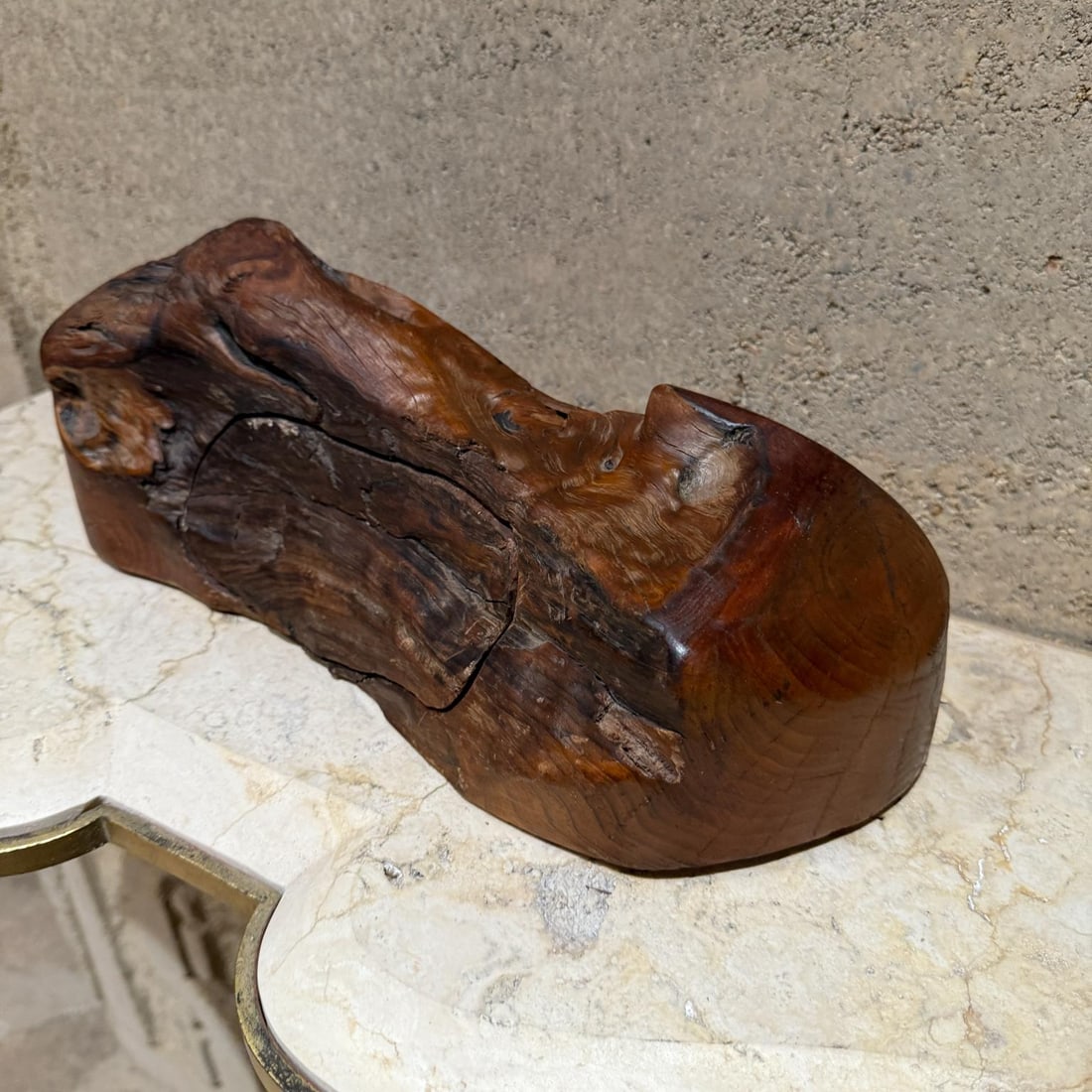 1970s Jewelry Secret Stash Box Organic Wood - 4