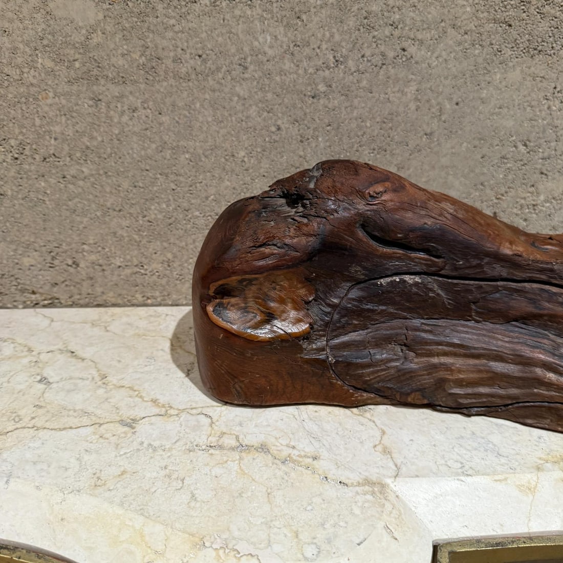 1970s Jewelry Secret Stash Box Organic Wood - 5