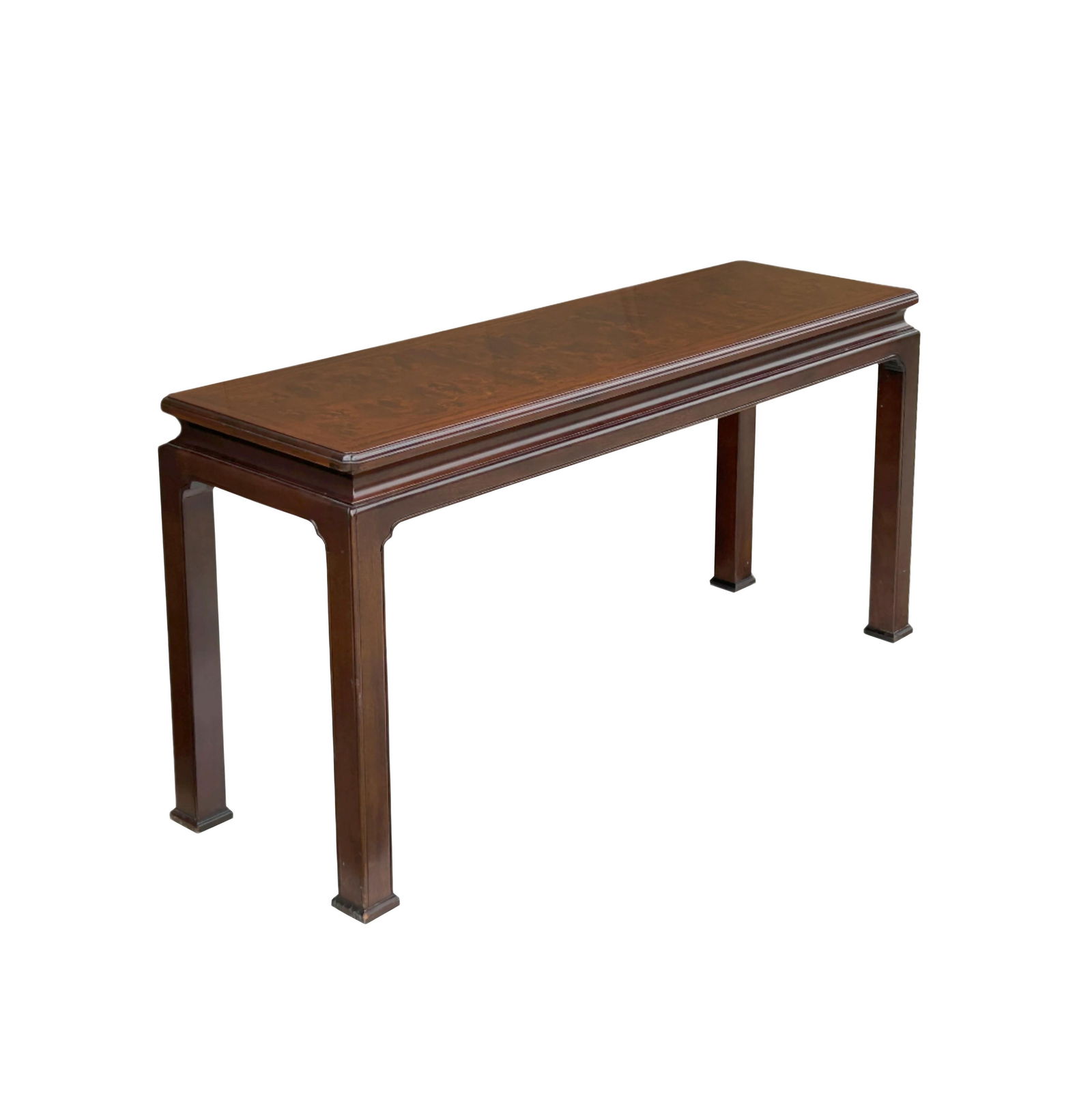 Chinese Chinoiserie Brown Finished Grass Cloth Altar Foyer Side Console Table - 4