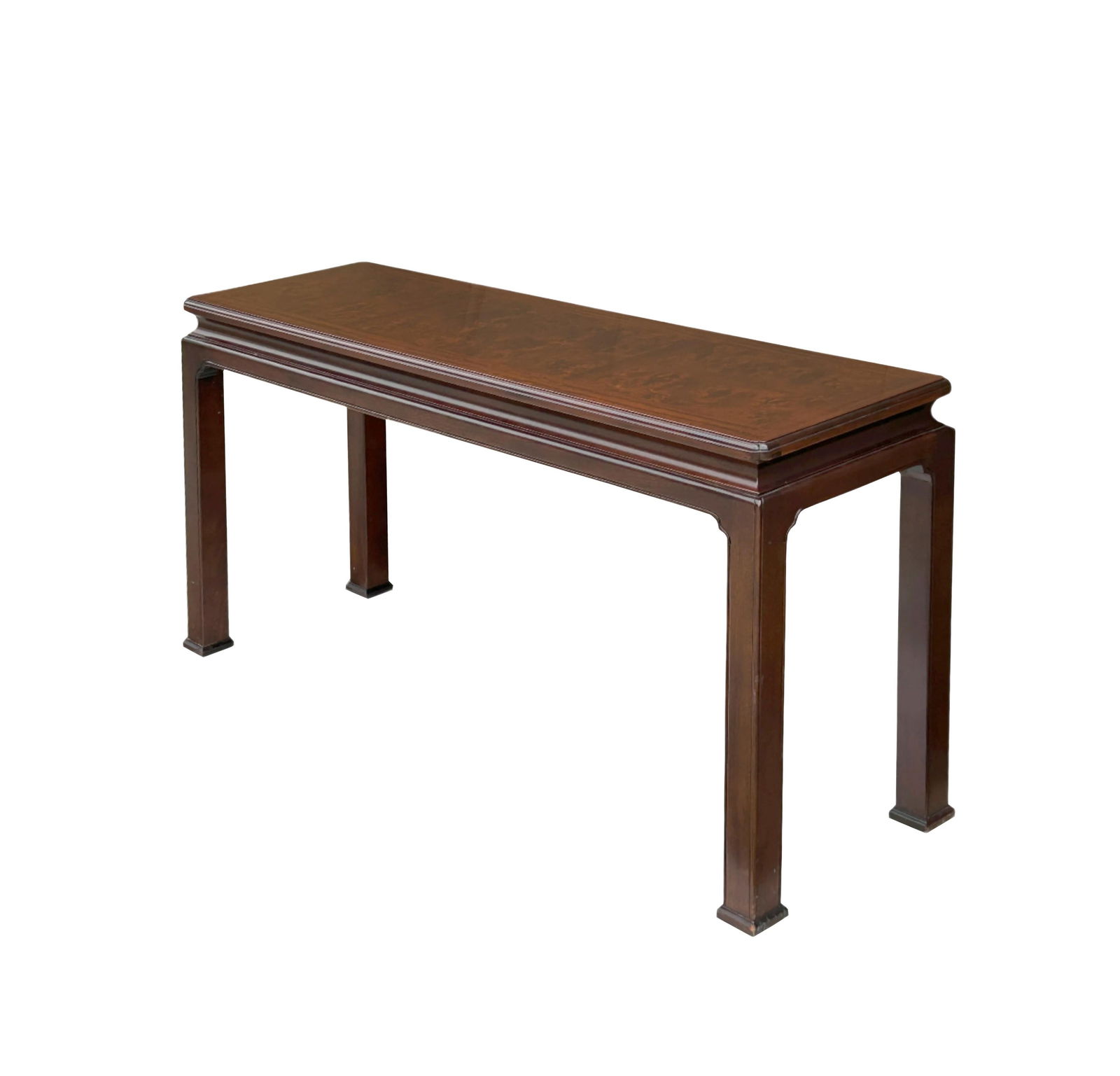 Chinese Chinoiserie Brown Finished Grass Cloth Altar Foyer Side Console Table - 5