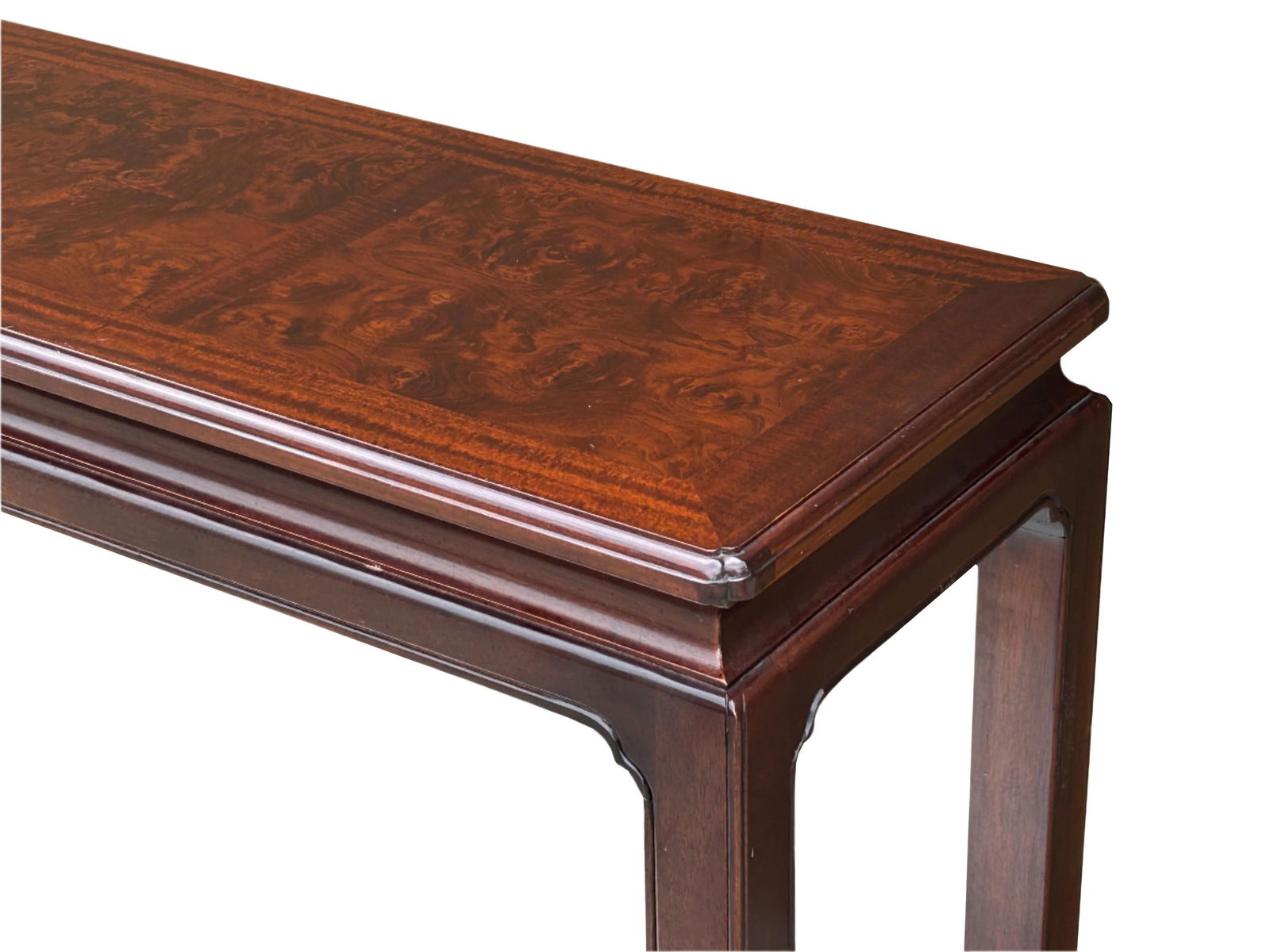 Chinese Chinoiserie Brown Finished Grass Cloth Altar Foyer Side Console Table - 7