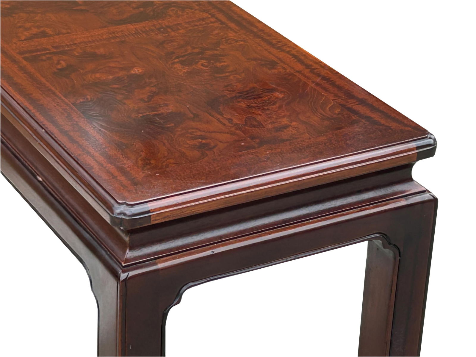 Chinese Chinoiserie Brown Finished Grass Cloth Altar Foyer Side Console Table - 8