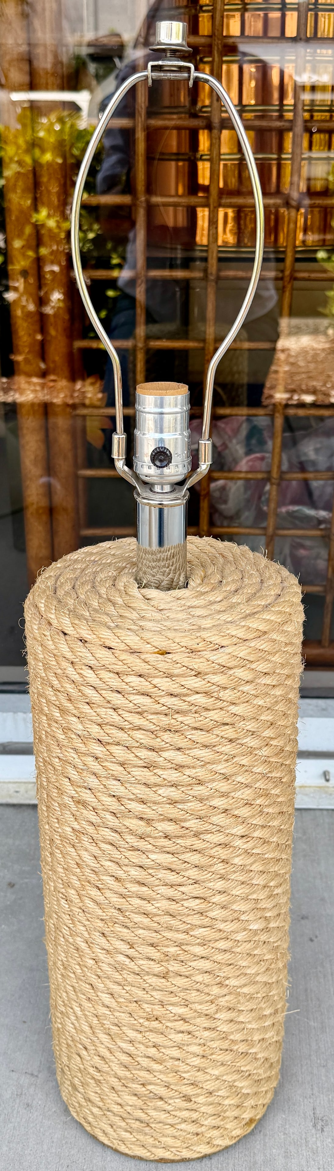Coastal Style Large Rope Wrapped Table Lamp From 80's - 2