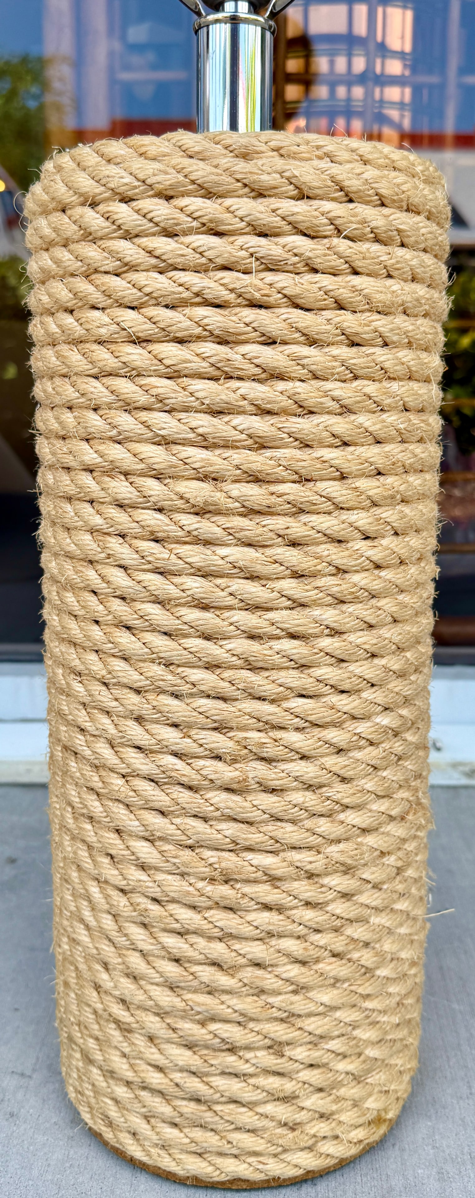 Coastal Style Large Rope Wrapped Table Lamp From 80's - 3