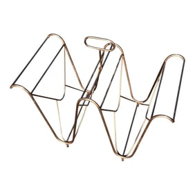 1960s Mid-Century Modern Copper Toned Magazine Rack