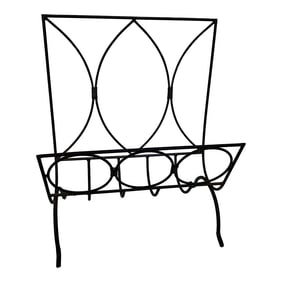 1970s Black Metal Standing Magazine Rack