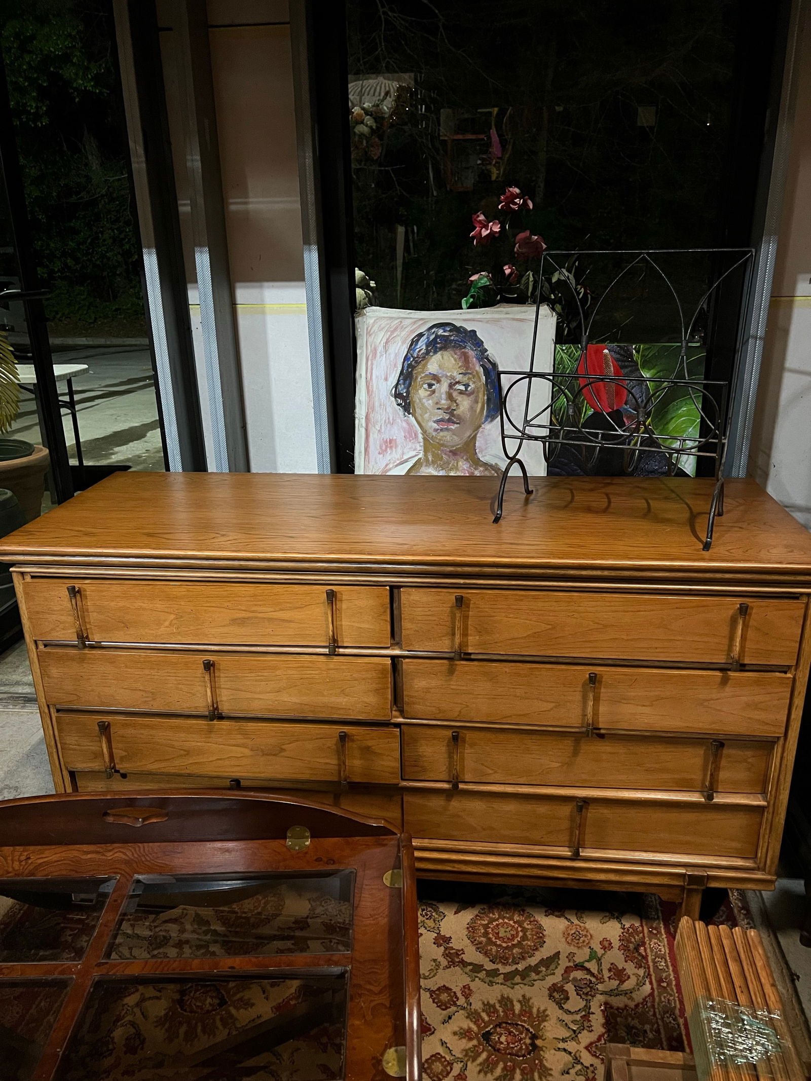 1970s Black Metal Standing Magazine Rack - 2