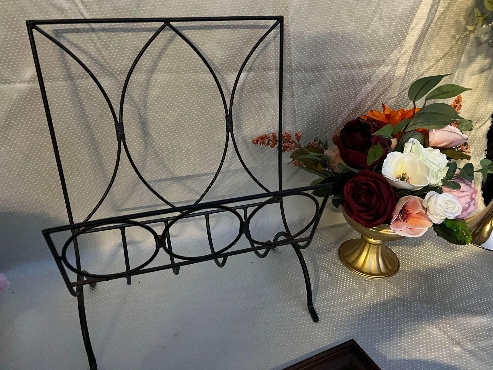 1970s Black Metal Standing Magazine Rack - 3