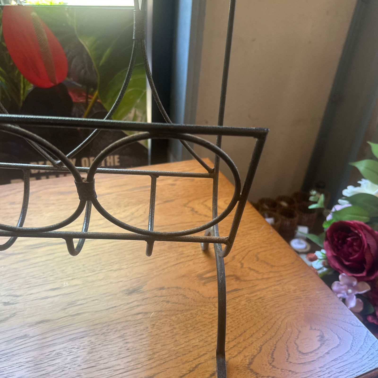 1970s Black Metal Standing Magazine Rack - 6