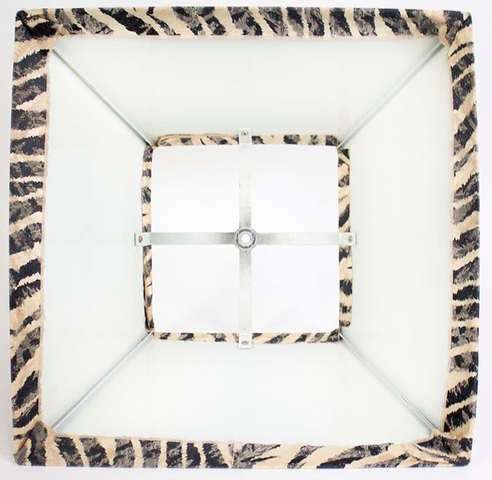 Stacked Lucite Lamp With Zebra Stripe Shade - 5