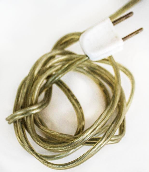 Stacked Lucite Lamp With Zebra Stripe Shade - 6