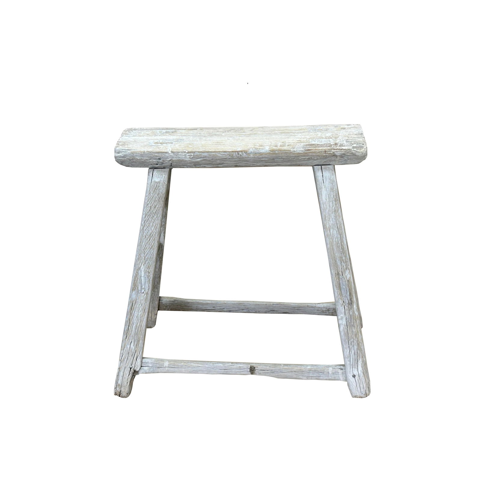 Rustic Raw Rough Wood Grain Rectangle Slim Stool Bench Side Table - 2