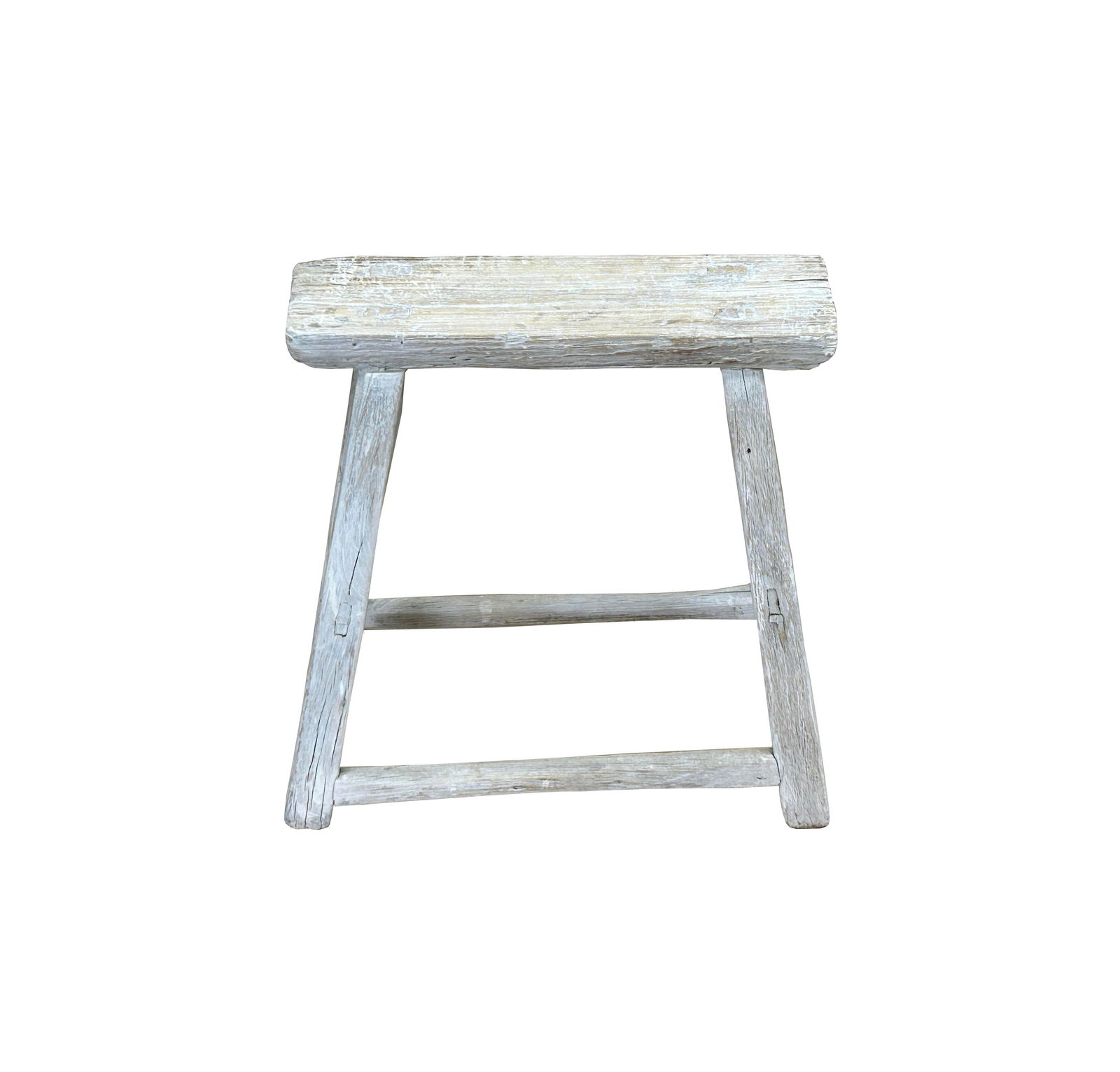 Rustic Raw Rough Wood Grain Rectangle Slim Stool Bench Side Table - 3