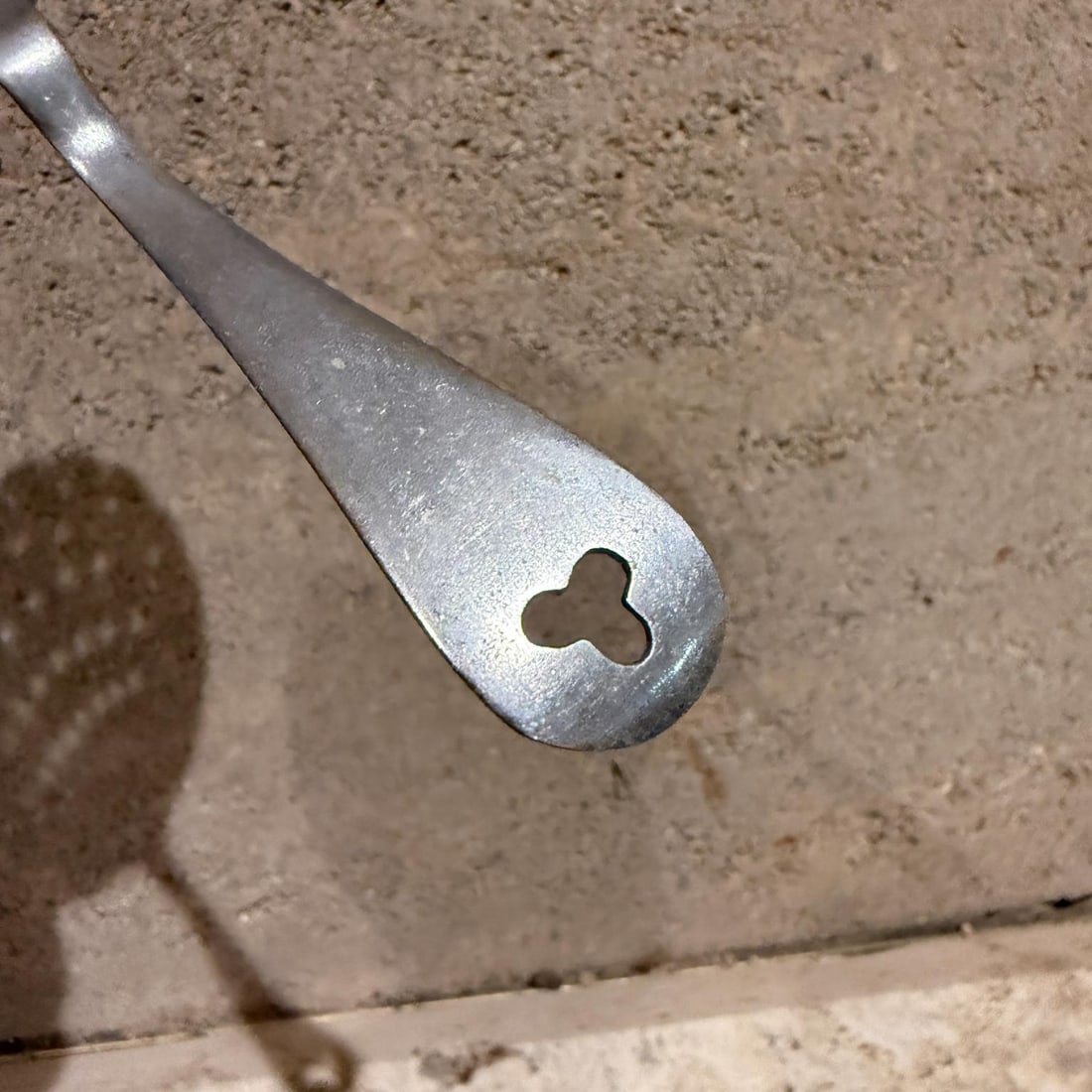 Antique Silver Strainer Slotted Spoon - 3