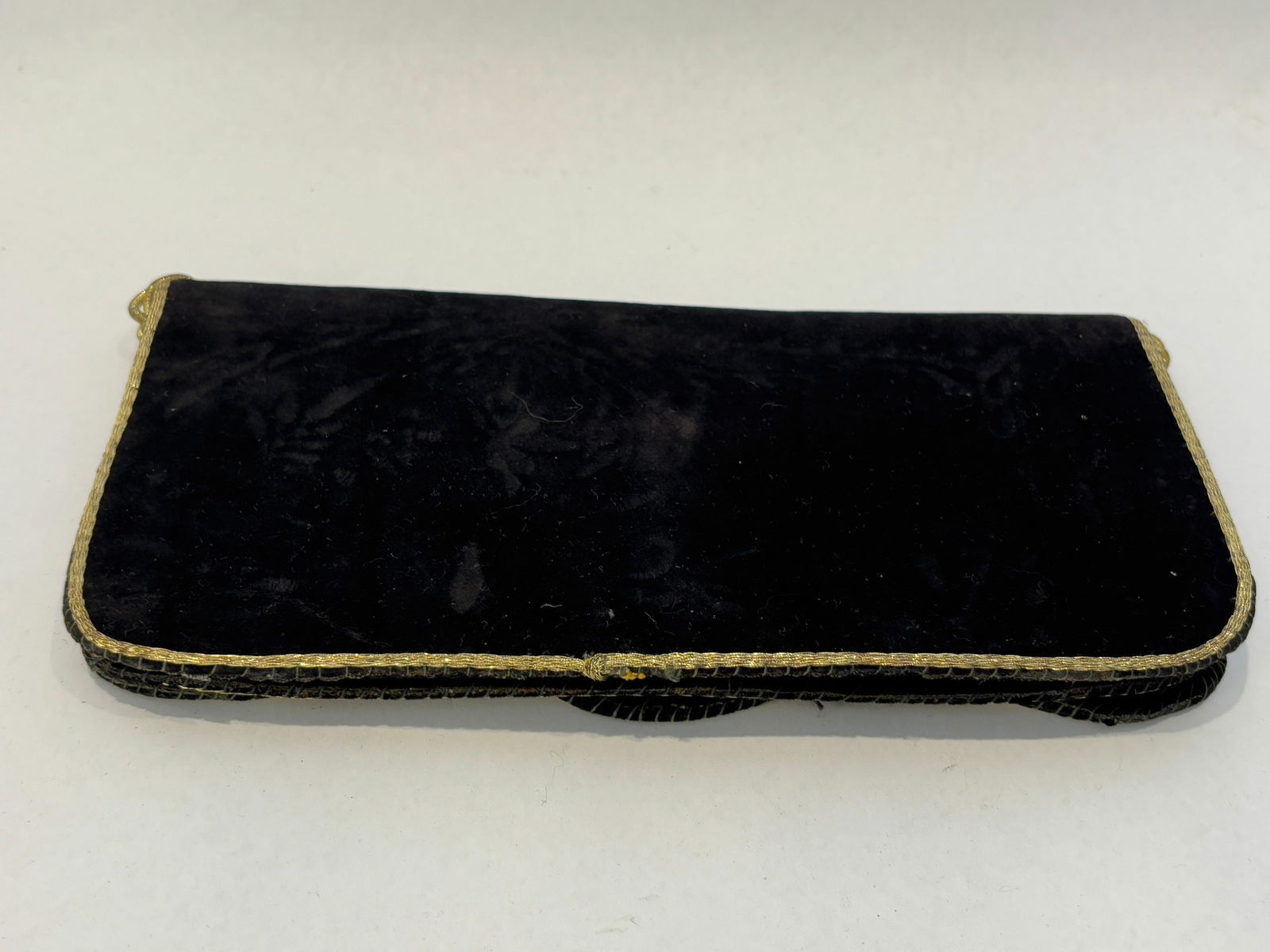 Embroidered Black Velvet Moroccan clutch Vintage 1960s - 2