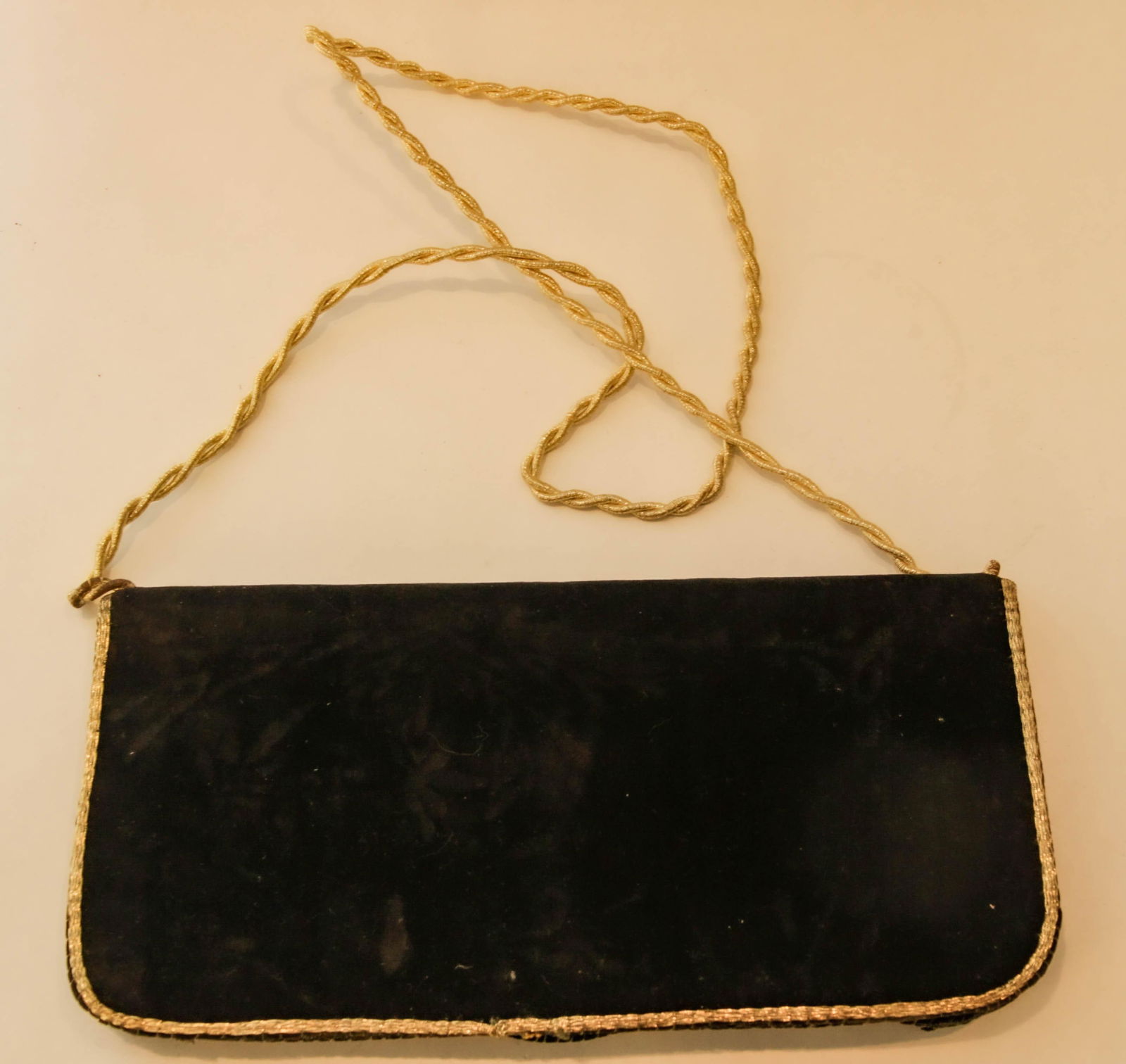 Embroidered Black Velvet Moroccan clutch Vintage 1960s - 9