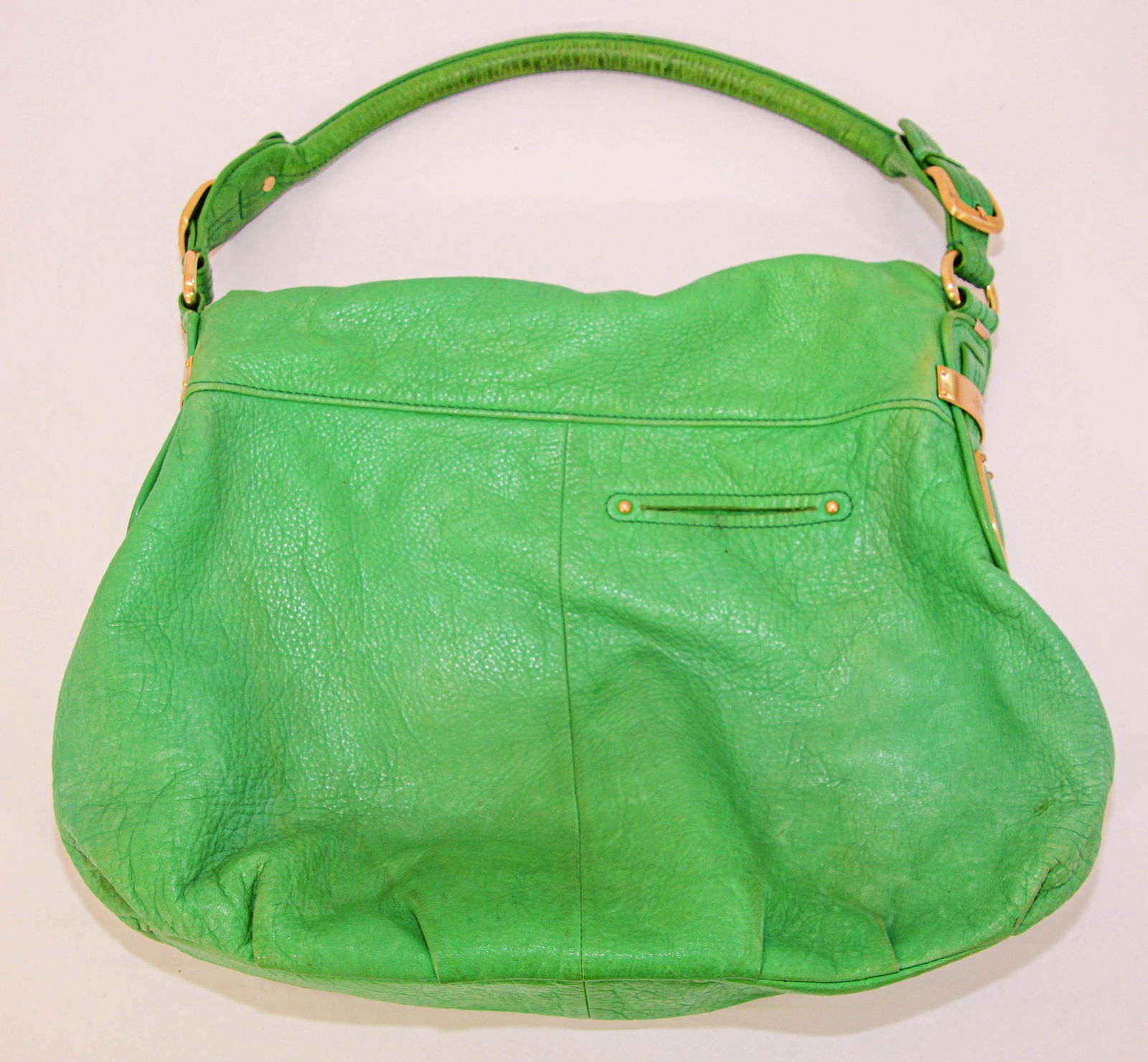 B. Makowsky Green Leather Shoulder Bag - 10