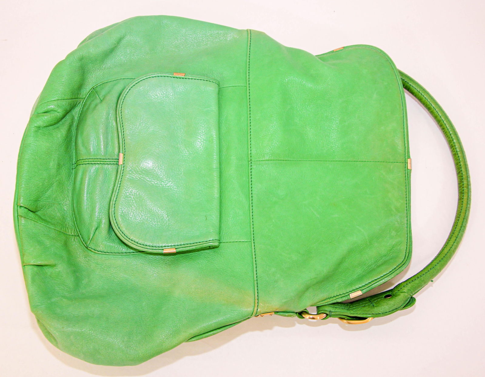 B. Makowsky Green Leather Shoulder Bag - 11