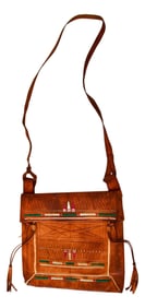 Antique African Tuareg Moroccan Shoulder Leather Bag 1960's Collectible