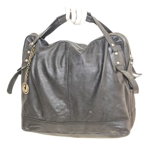 Charles Jourdan Black Leather Satchel Handle Computer Bag