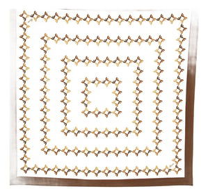 Franzi Silk Scarf Brown and White 1970s