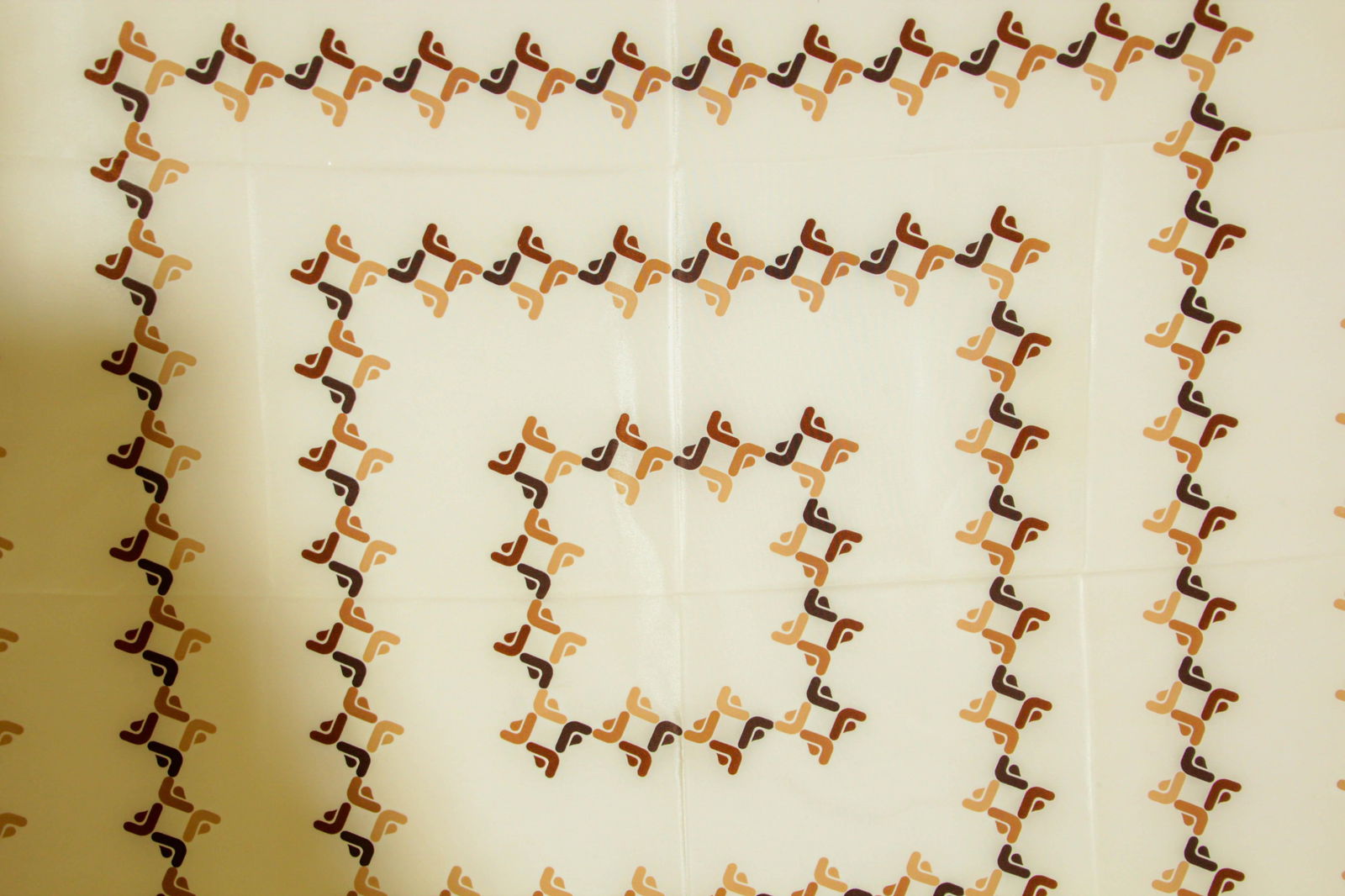 Franzi Silk Scarf Brown and White 1970s - 7