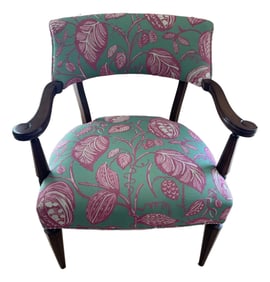 1940s Antique Palm Beach Chic Upholstered Accent Chair