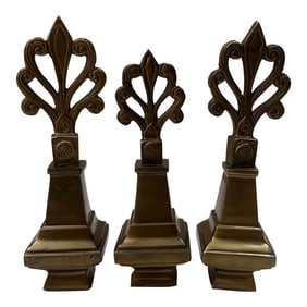 Set of Three 1970s Brass Decorative Finials