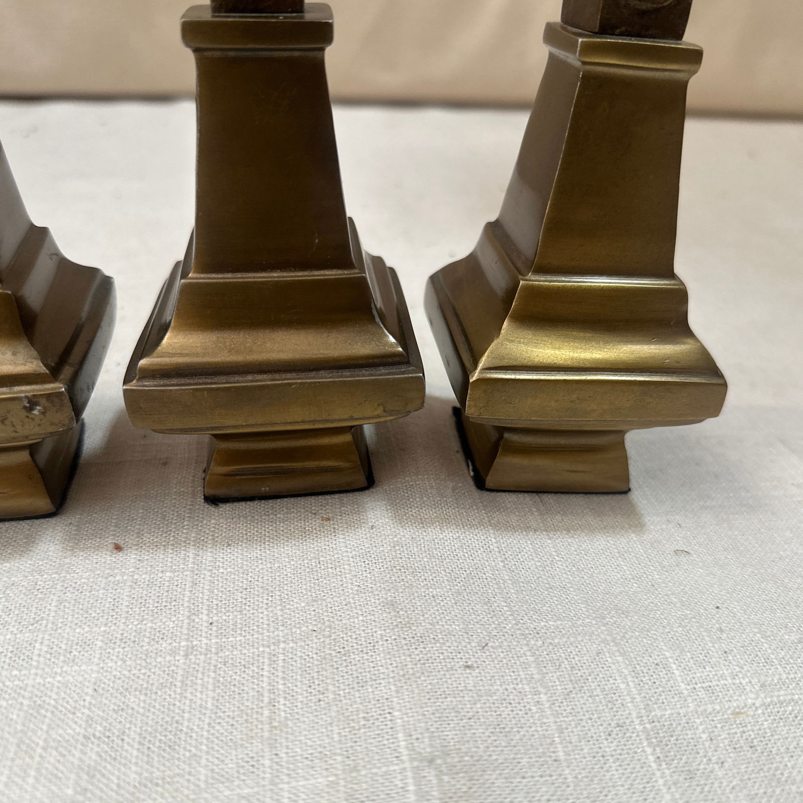 Set of Three 1970s Brass Decorative Finials - 4