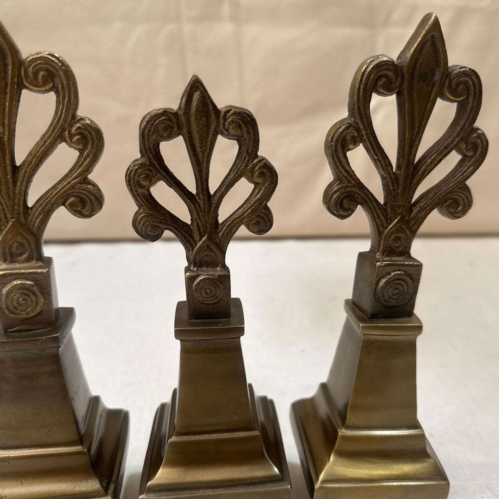 Set of Three 1970s Brass Decorative Finials - 5