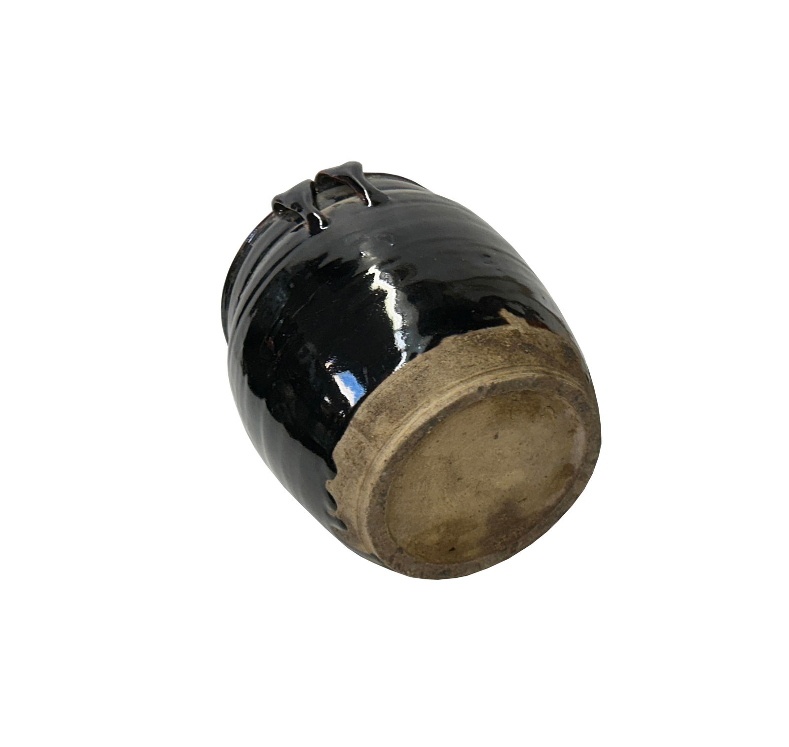 Vintage Earthy Dark Brown Black Village Rural Pottery Ceramic Pot Vase - 3