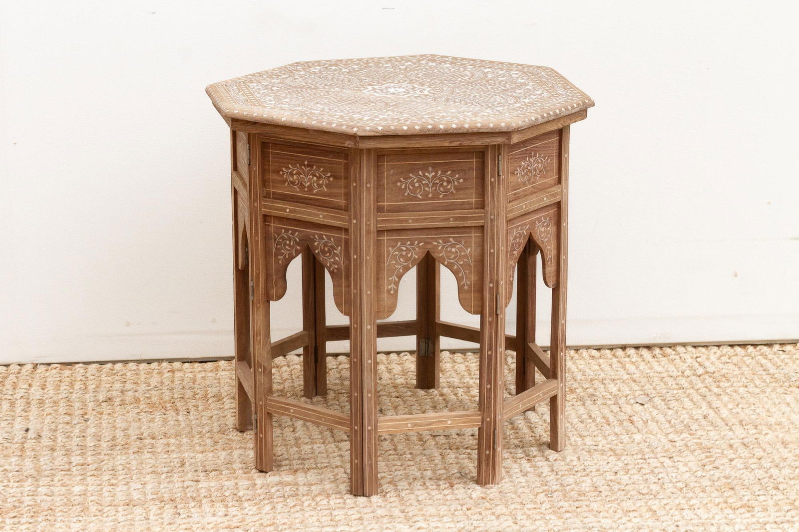 Fine Inlay Geometric Mandala Side Table - 5