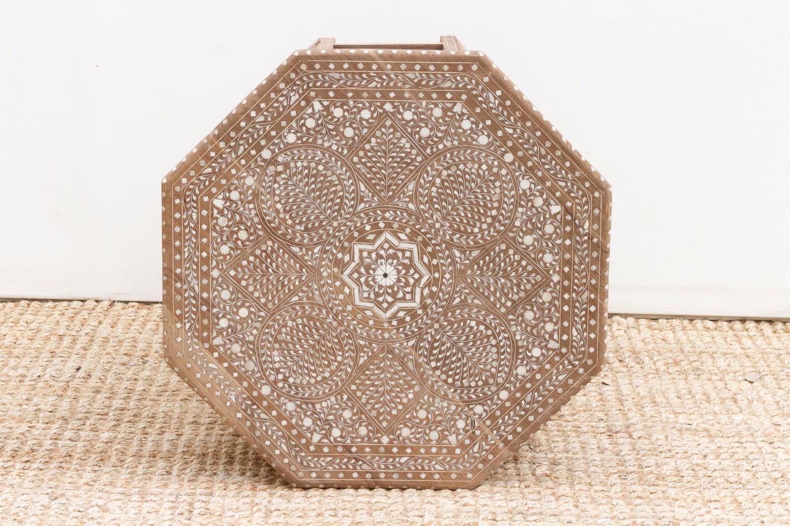 Fine Inlay Geometric Mandala Side Table - 6
