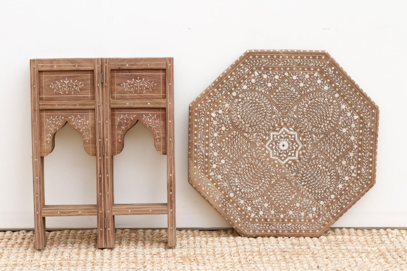 Fine Inlay Geometric Mandala Side Table - 8