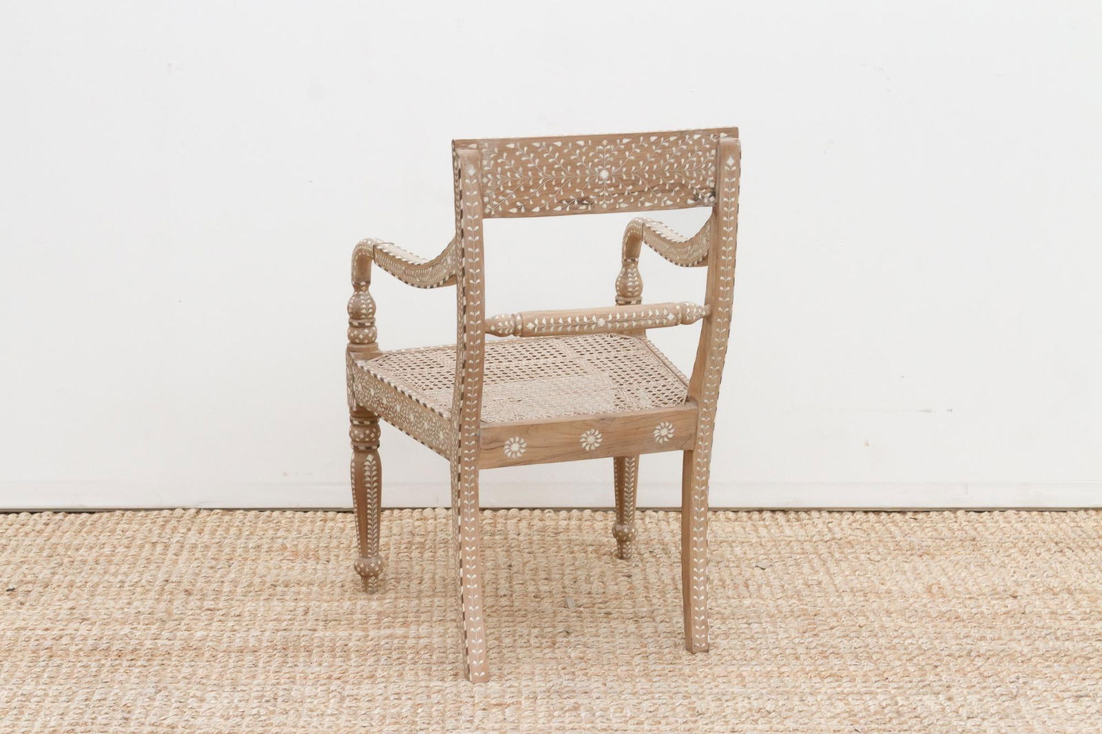 Royal Anglo-Indian Peacock Inlay Armchair - 8