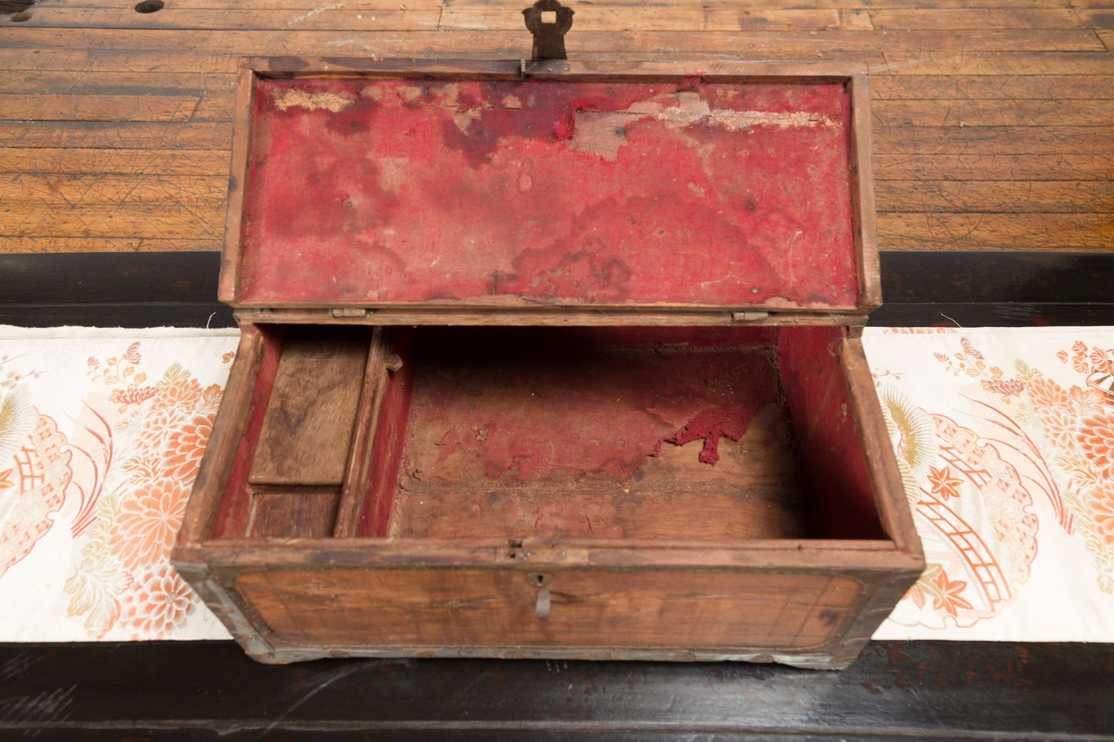19th Century Indian Wooden Box with Brass Details and Distressed Patina - 8