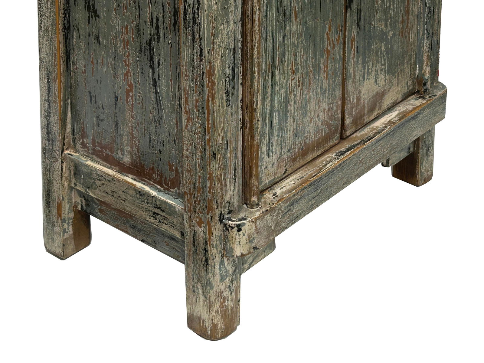 16.25" Distressed Blue Gray 2 Doors End Table Nightstand Chest - 5