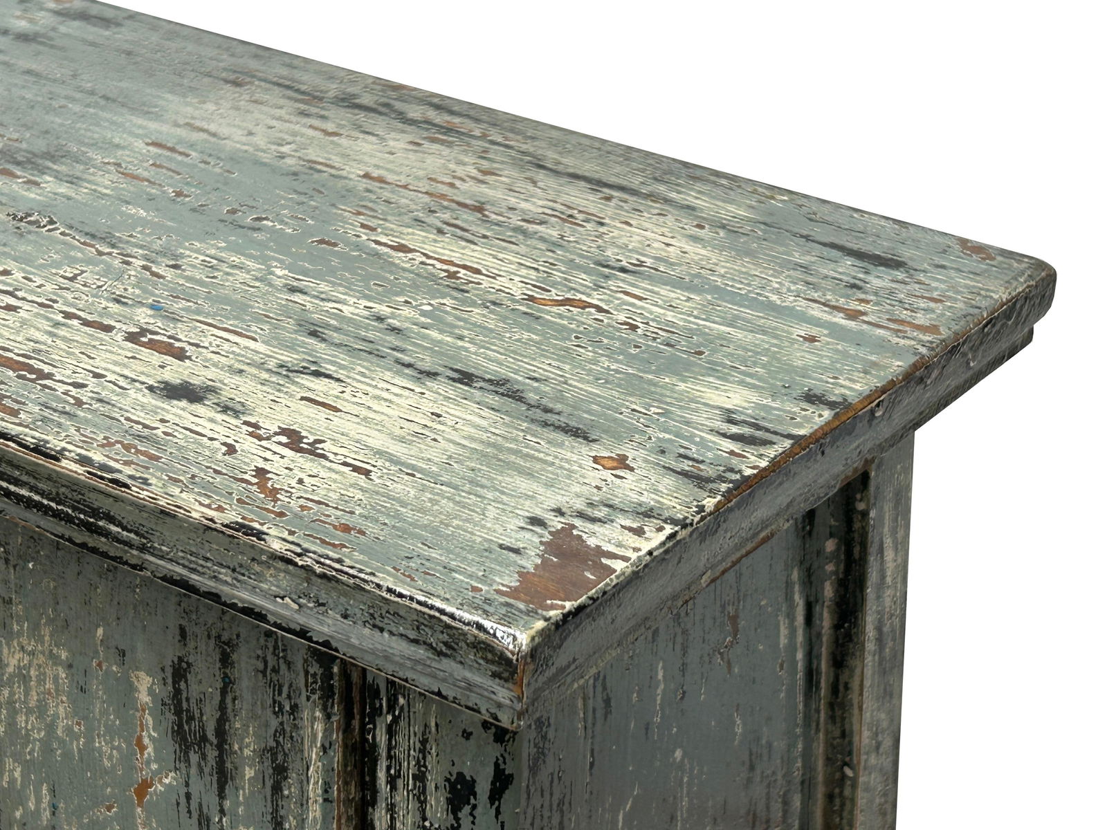 16.25" Distressed Blue Gray 2 Doors End Table Nightstand Chest - 7