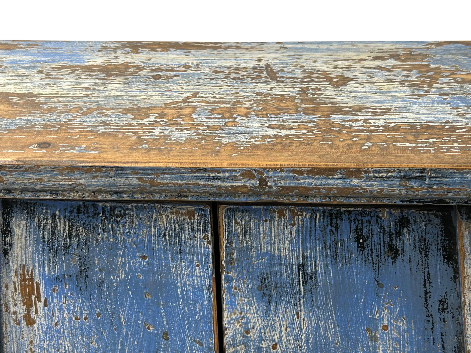 16.25" Distressed Bright Blue 2 Doors End Table Nightstand Chest - 9