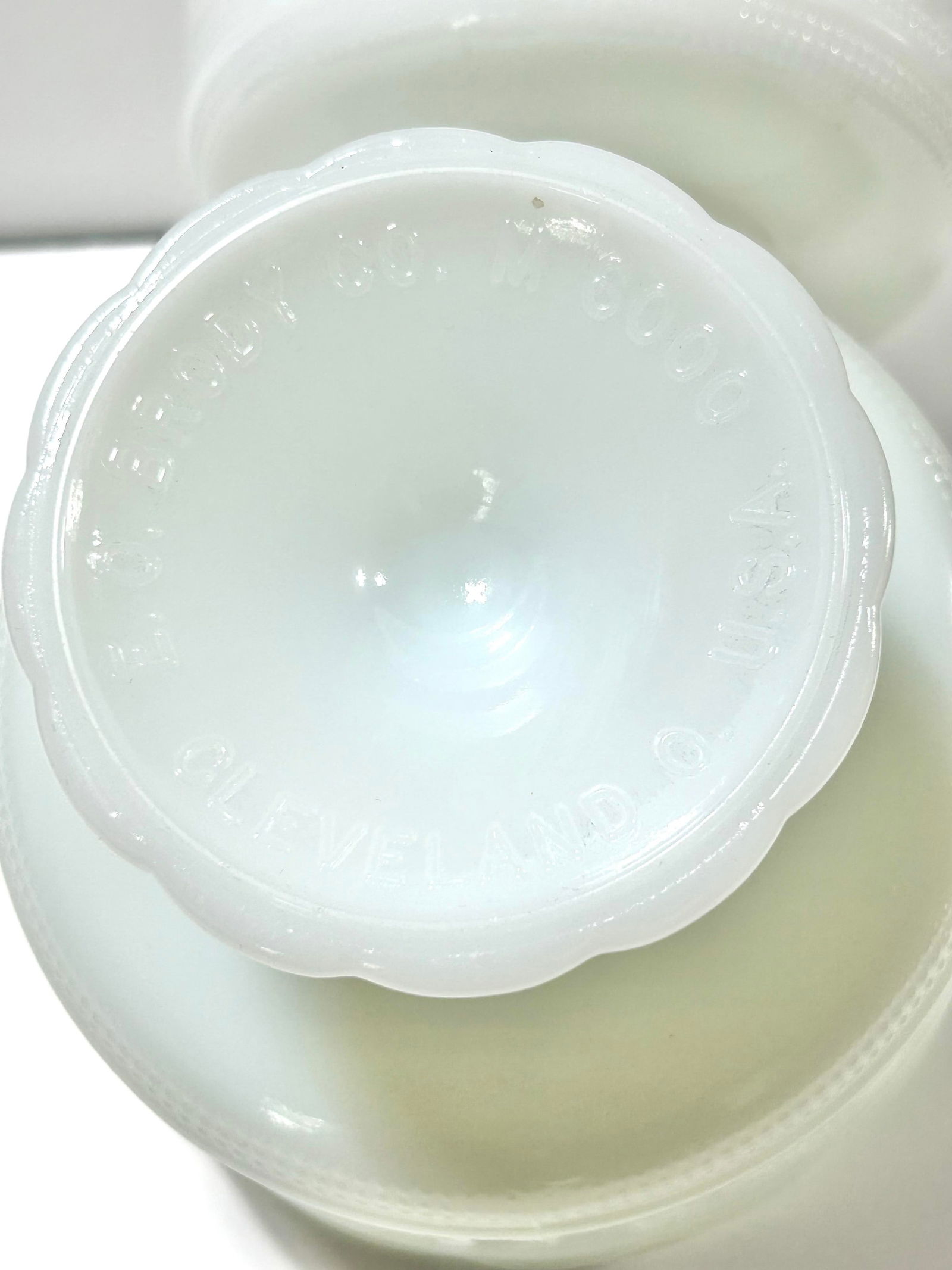 1940s Matching Milk Glass Compotes Fruit Bowls - A Pair - 8