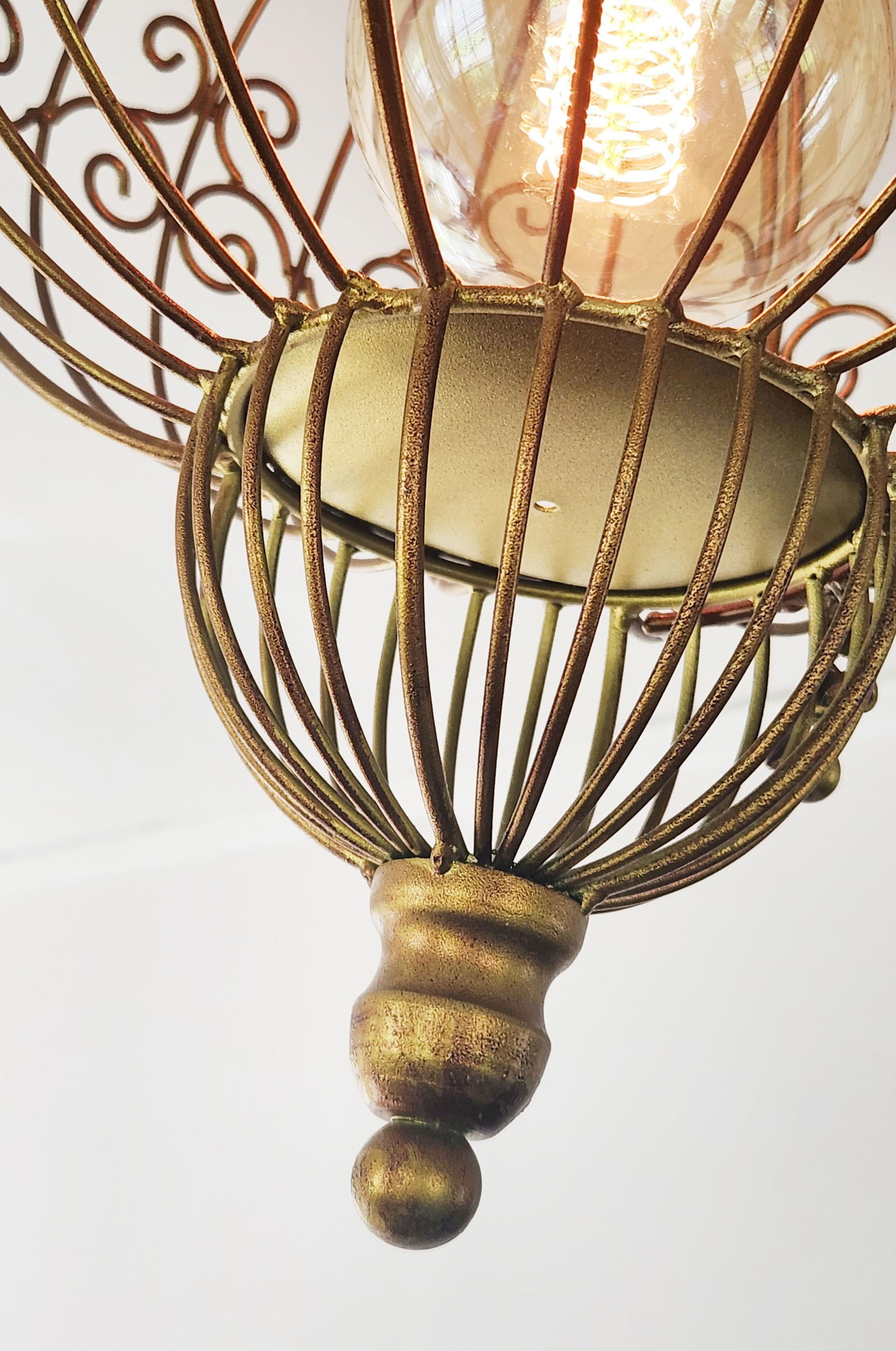 Vintage Bird Cage Light Fixture Ceiling Pendant - 2